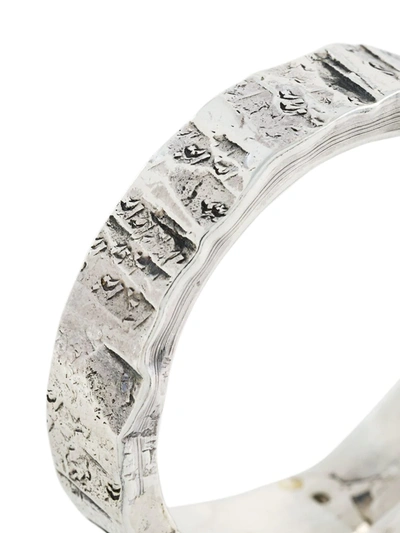 Shop Emanuele Bicocchi Hammered Band Ring In Silver