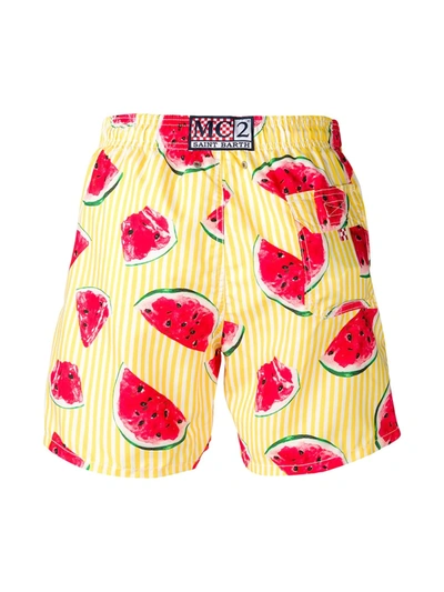 Shop Mc2 Saint Barth Watermelon Print Swimming Shorts In Yellow