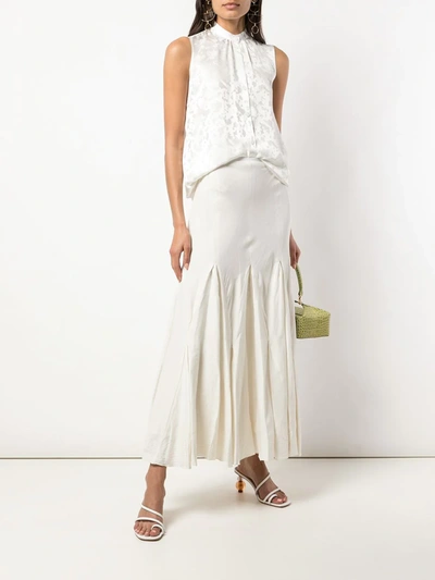 Shop Voz Sleeveless Fitted Top In White
