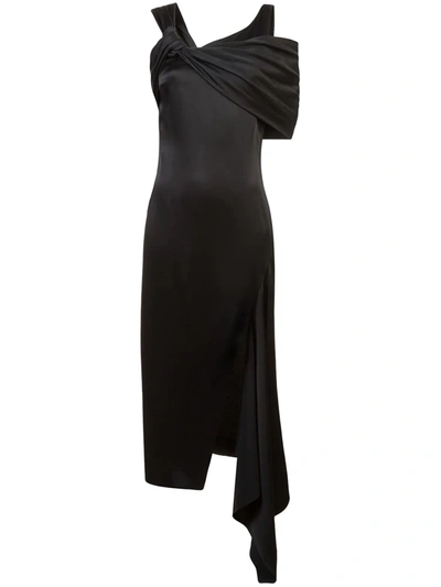 Shop Monse Twisted-neck Gown In Black