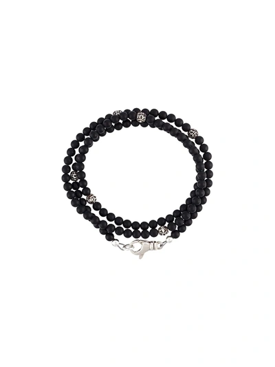 Shop Nialaya Jewelry Beaded Wrap Around Bracelet In Black