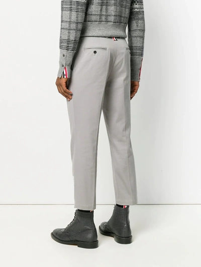Shop Thom Browne Unconstructed Cotton Twill Chino Trouser In Grey