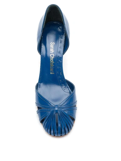 Shop Sarah Chofakian Leather Pumps In Blue