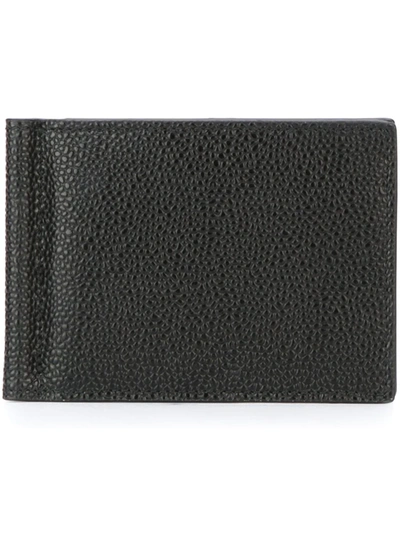 Thom Browne Money Clip Wallet In Black Pebble Grain In Black