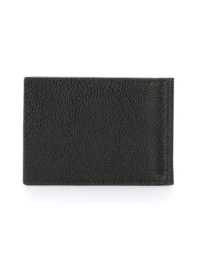 Shop Thom Browne Money Clip Wallet In Black Pebble Grain