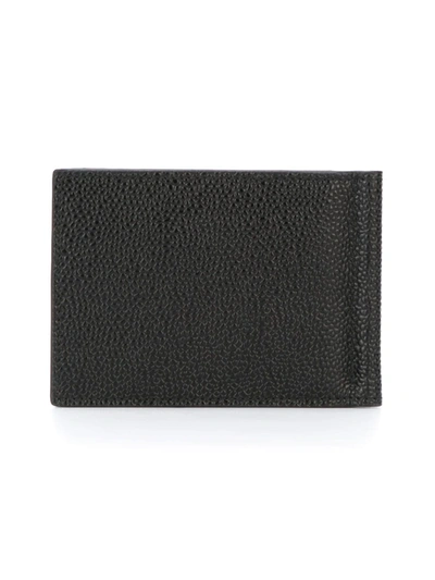 Thom Browne Money Clip Wallet In Black Pebble Grain In Black