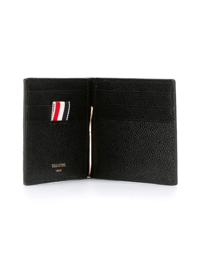 Thom Browne Money Clip Wallet In Black Pebble Grain In Black