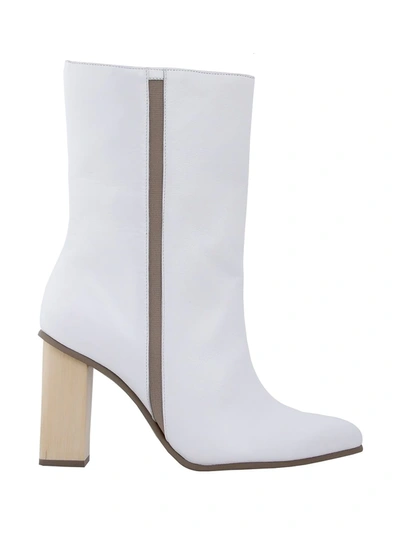 Shop Studio Chofakian Chunky Heel Boots In White