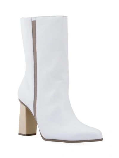 Studio Chofakian Chunky Heel Boots In White