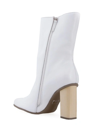 Shop Studio Chofakian Chunky Heel Boots In White