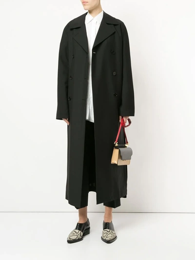 Shop Jil Sander Long Double-breasted Coat In Black