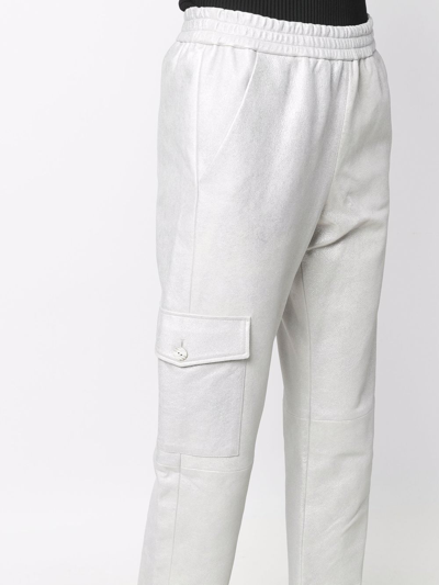 Shop Drome High-shine Cargo Trousers In Grey