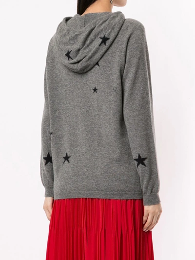 Shop Chinti & Parker Star Knit Hoodie In Grey
