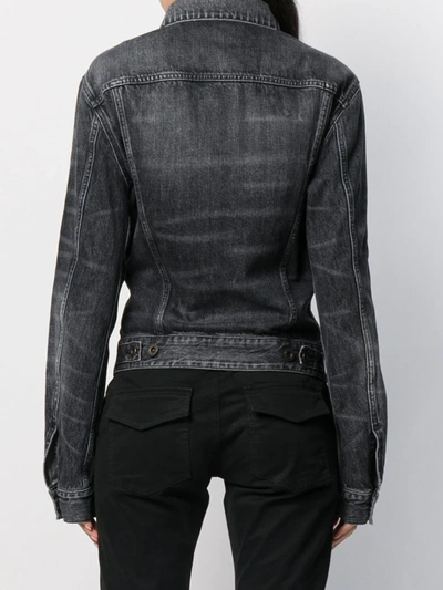 Shop Ben Taverniti Unravel Project Ruffled Denim Jacket In Black
