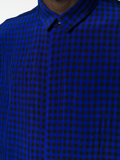 Shop Haider Ackermann Gingham-check Long Shirt In Blue