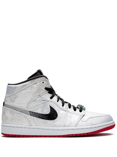 Shop Jordan X Edison Chen Air  1 Mid "fearless In White