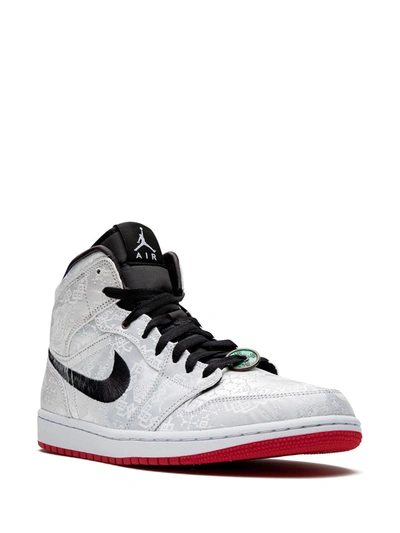 Shop Jordan X Edison Chen Air  1 Mid "fearless In White