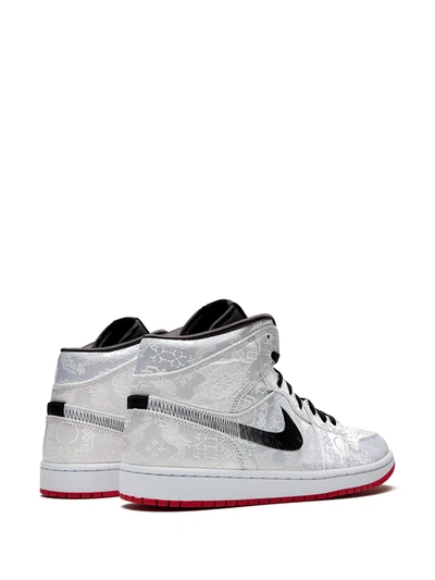 Shop Jordan X Edison Chen Air  1 Mid "fearless In White