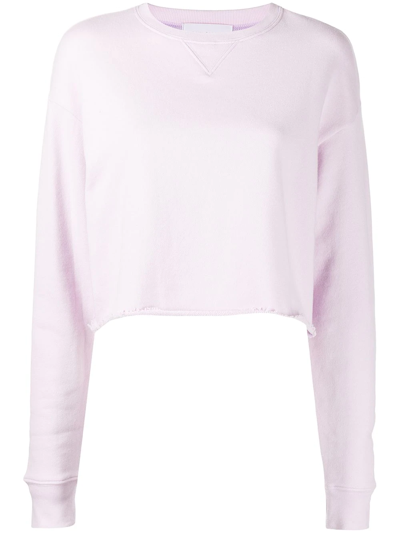Shop John Elliott Snyder Cropped Sweatshirt In Pink