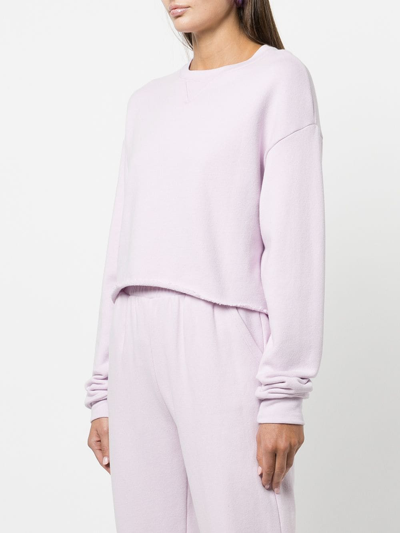 Shop John Elliott Snyder Cropped Sweatshirt In Pink