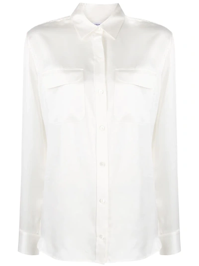 Shop Equipment Signature Silk Satin Shirt In White