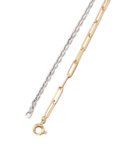 Yvonne Léon 18k White And Yellow Gold Mixed Chain Diamond Necklace In Gold