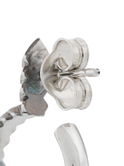 Shop Emanuele Bicocchi Skull Hoop Drop Earring In Silver