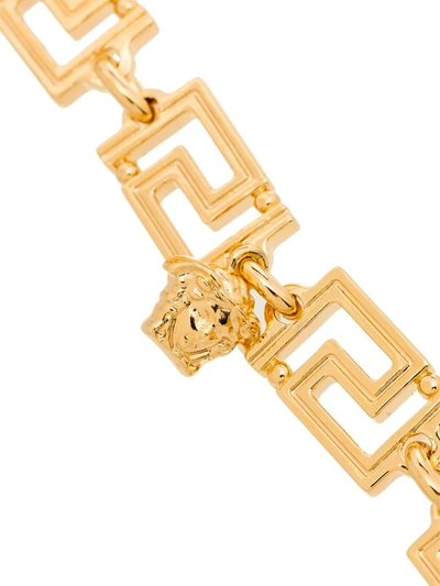 Shop Versace Greca Medusa Detail Necklace In Gold