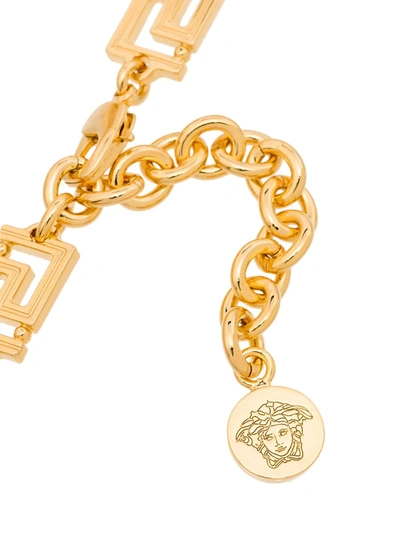 Shop Versace Greca Medusa Detail Necklace In Gold