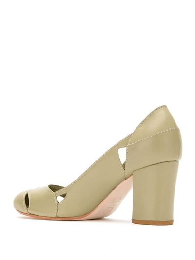 Shop Sarah Chofakian Leather Pumps In Green