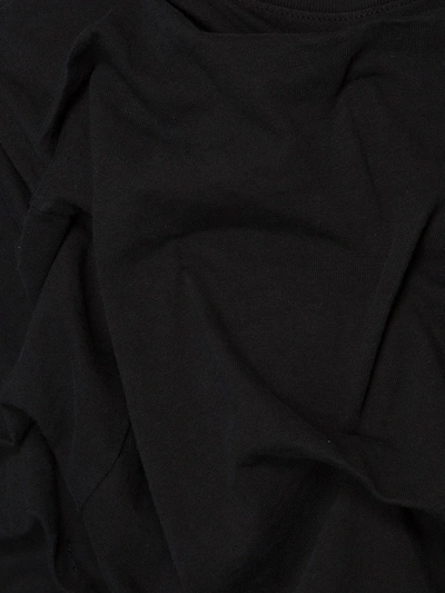 Shop Aganovich Asymmetric Ruched T-shirt In Black