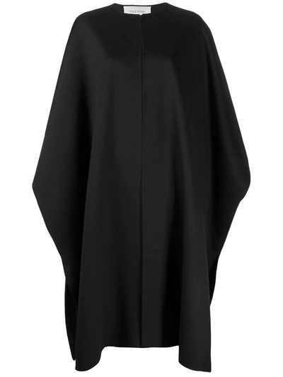 Shop Valentino Midi Oversized Cape In Black