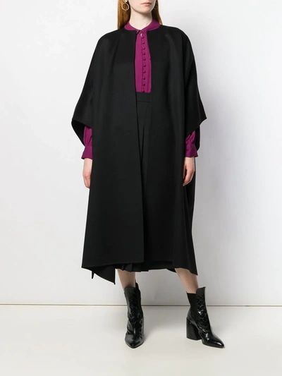 Shop Valentino Midi Oversized Cape In Black