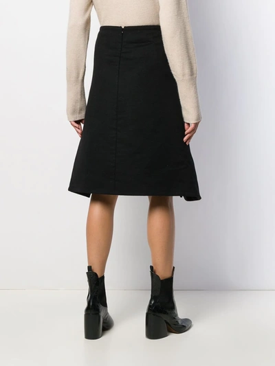 Shop Bottega Veneta A-line Chain Detail Skirt In Black
