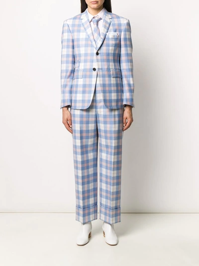 Thom Browne Embroidered Round Collar Button Down Shirt In Pink