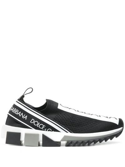 Shop Dolce & Gabbana Sorrento Logo Slip-on Sneakers In Black