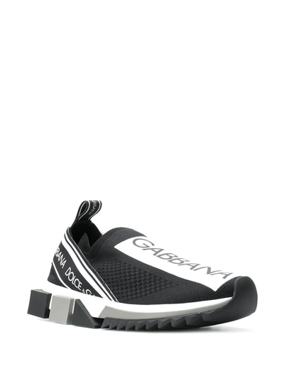 Shop Dolce & Gabbana Sorrento Logo Slip-on Sneakers In Black