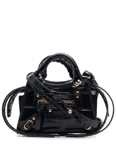 Shop Balenciaga Mini Neo Classic Tote Bag In Black