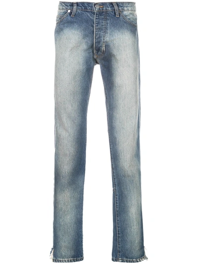 RHUDE STONEWASHED BOOTCUT JEANS - 蓝色