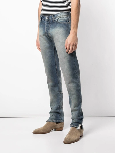 Shop Rhude Stonewashed Bootcut Jeans In Blue