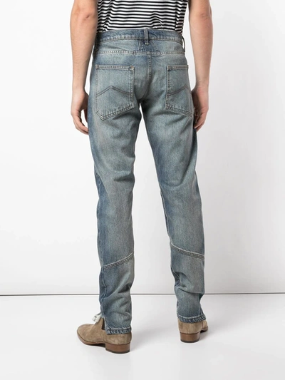 Shop Rhude Stonewashed Bootcut Jeans In Blue