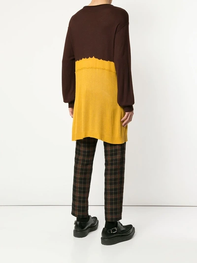 Pre-owned Comme Des Garçons Two-tone Knitted Top In Brown