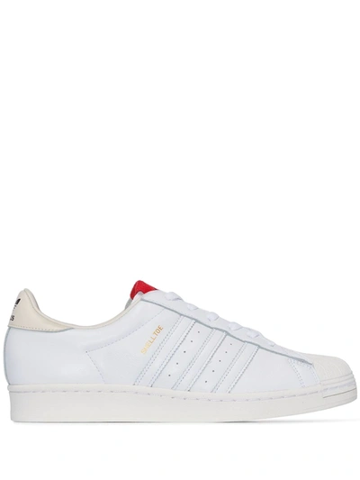Shop Adidas Originals X 424 Shelltoe Sneakers In White