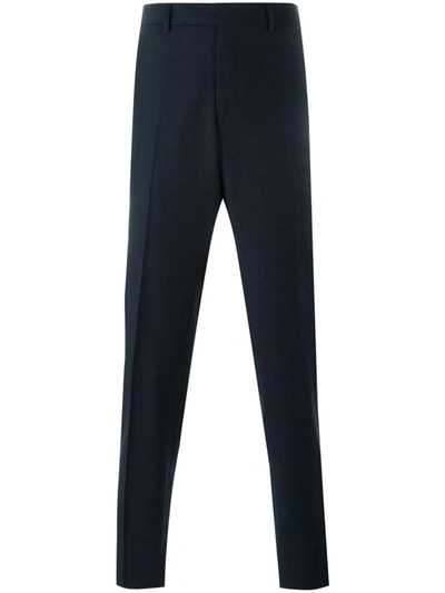 Shop Fashion Clinic Timeless Striped Straight Leg Trousers In Blue