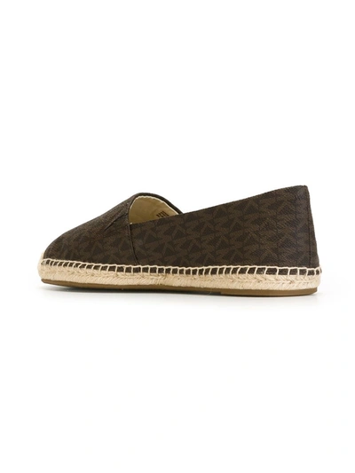 Shop Michael Michael Kors Logo Print 'kendrick' Espadrilles In Brown