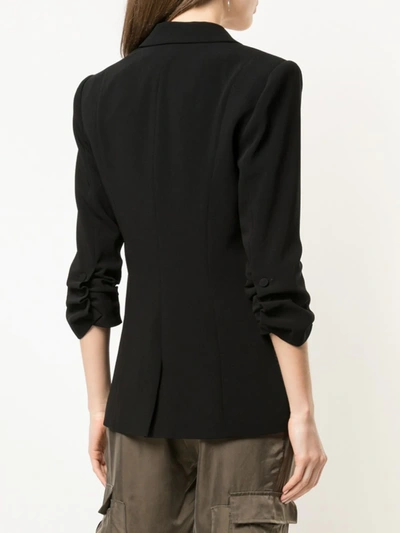 Cinq À Sept Cheyenne Ruffle-cuff Blazer Jacket In Black