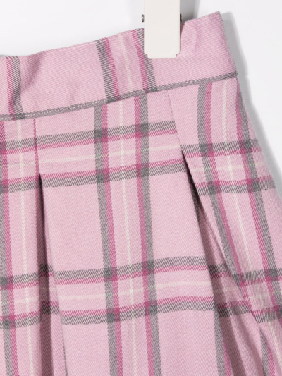 Siola Check-pattern Flared Skirt In 粉色