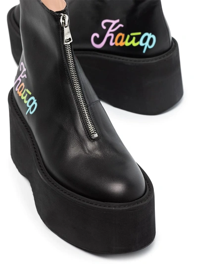 Shop Natasha Zinko Kaif Flatform Ankle Boots In Black