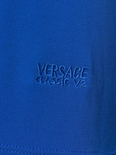 Pre-owned Versace Scoop Neck Top In Blue