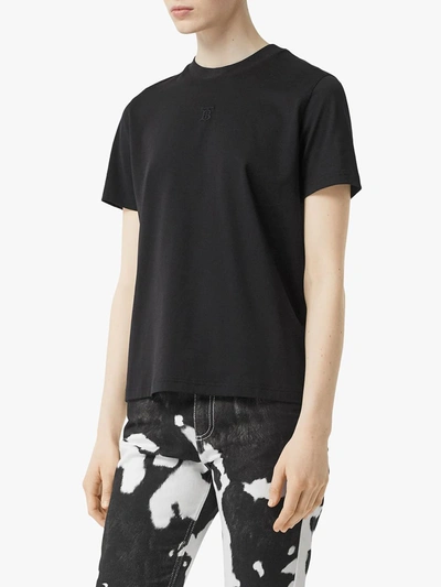 Shop Burberry Monogram Motif Cotton T-shirt In Black